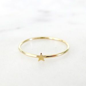 Tiny star stacking ring 14k gold filled